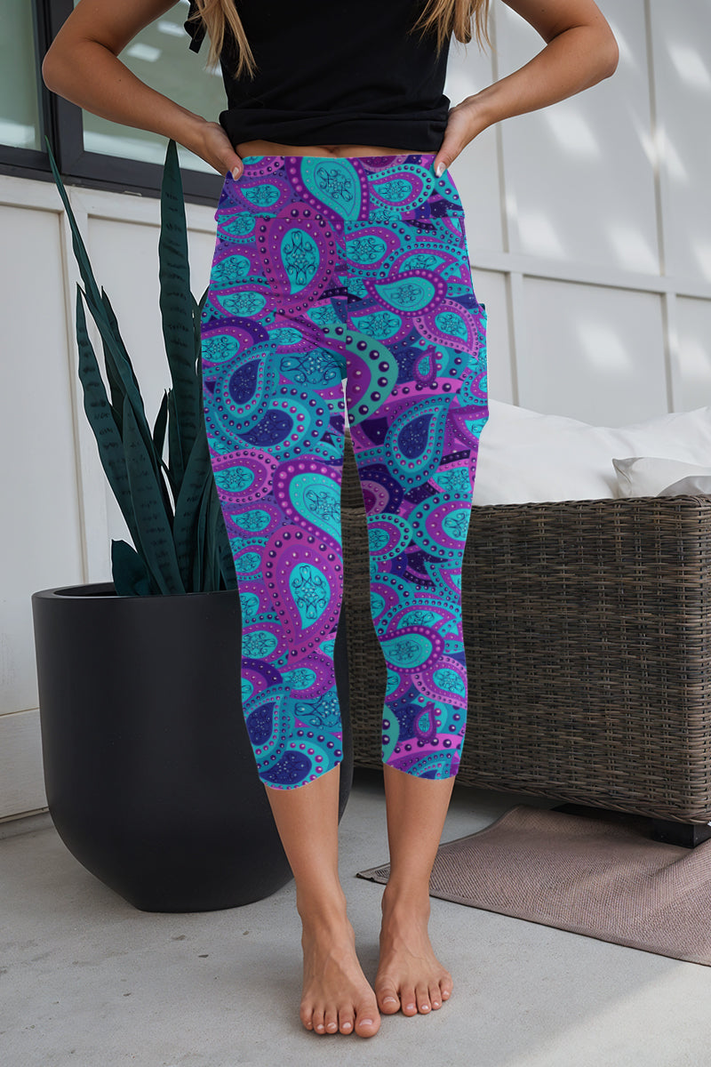 Purple Haze Paisley Capris With Pockets