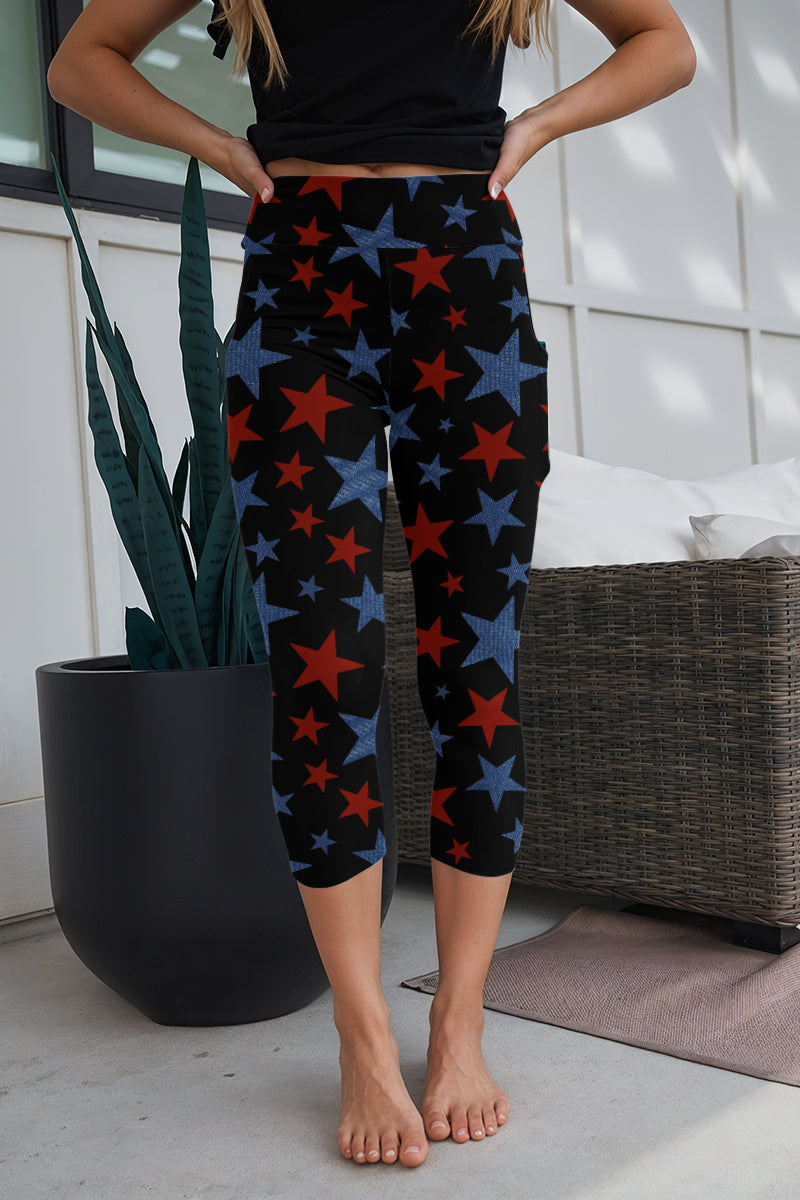 Midnight Americana Capris With Pockets