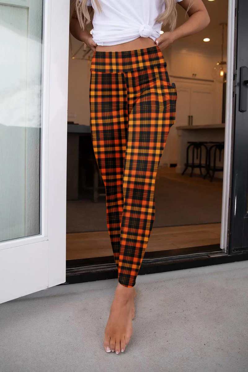 Pumpkin Plaid with Pockets