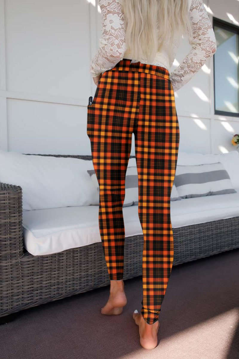 Pumpkin Plaid with Pockets