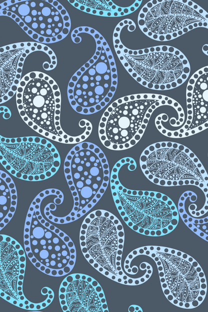 Blue Paisley Leggings – Intricate Design with Timeless Boosts