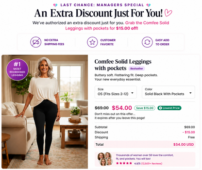 Comfee Solid Leggings with pockets Manager Special
