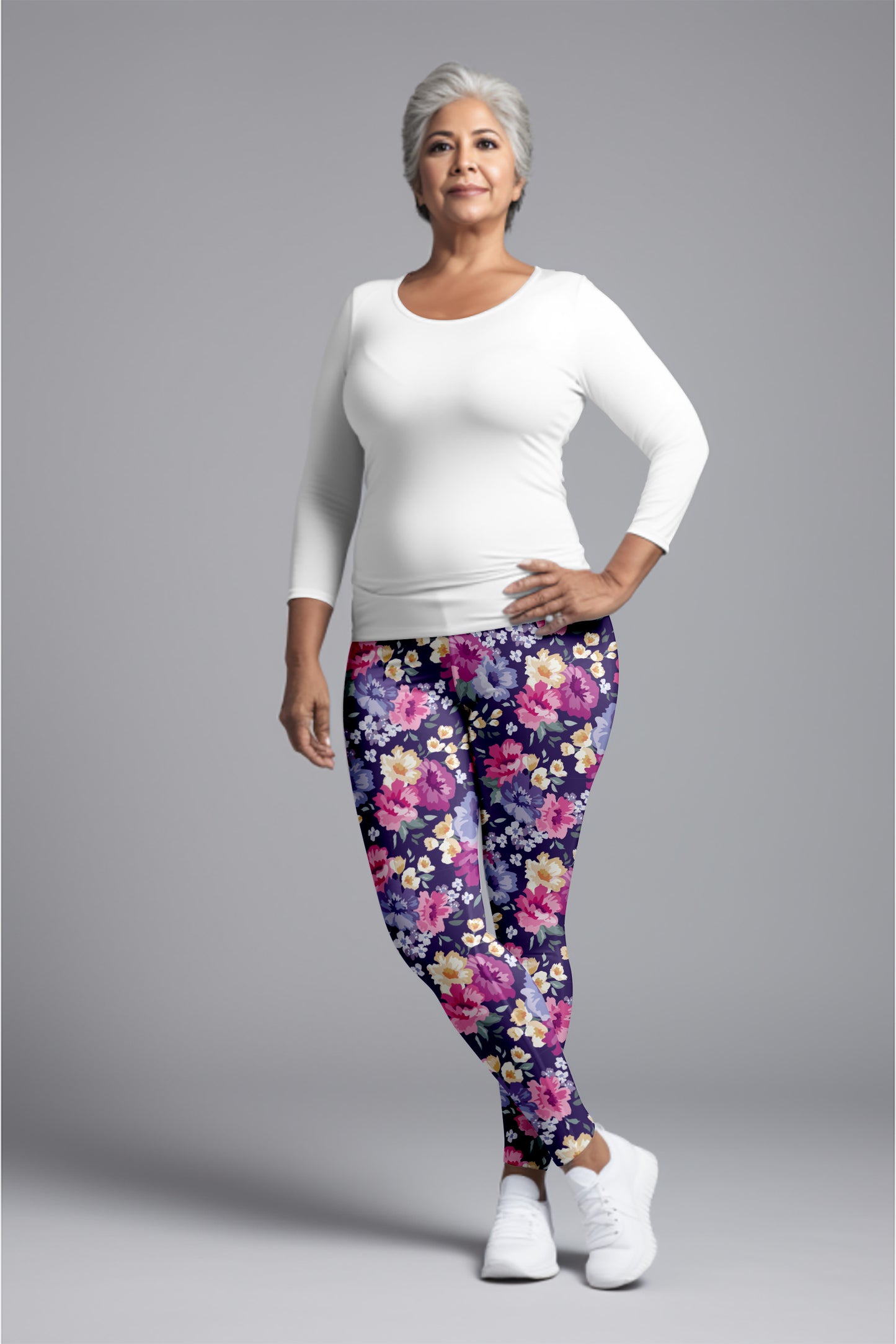 Blossom Bliss Leggings – Soft Floral Designs for Chic Look