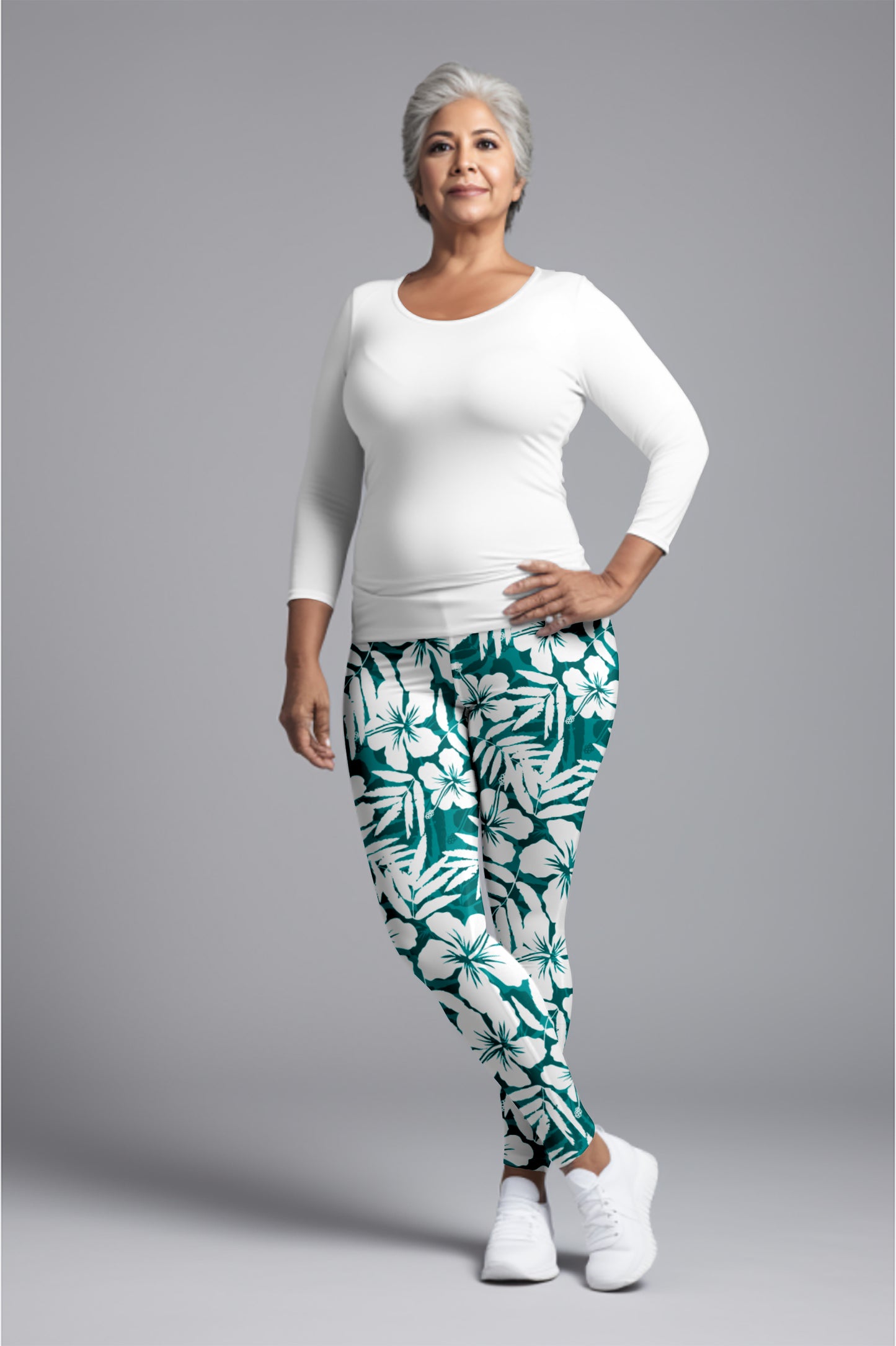 Seafoam Soirée Leggings – Elegant Style with Coastal Tones