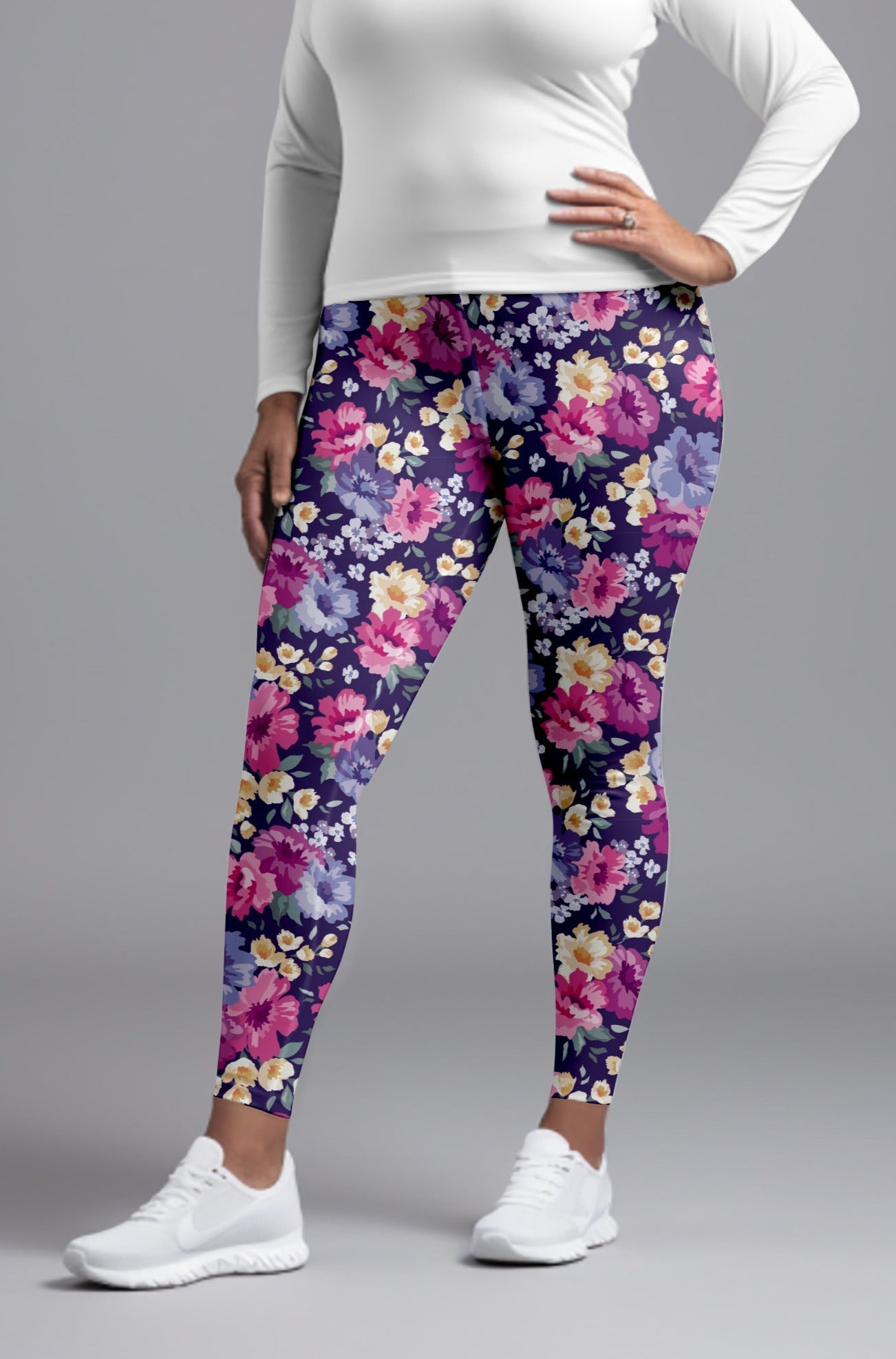 Blossom Bliss Leggings – Soft Floral Designs for Chic Look