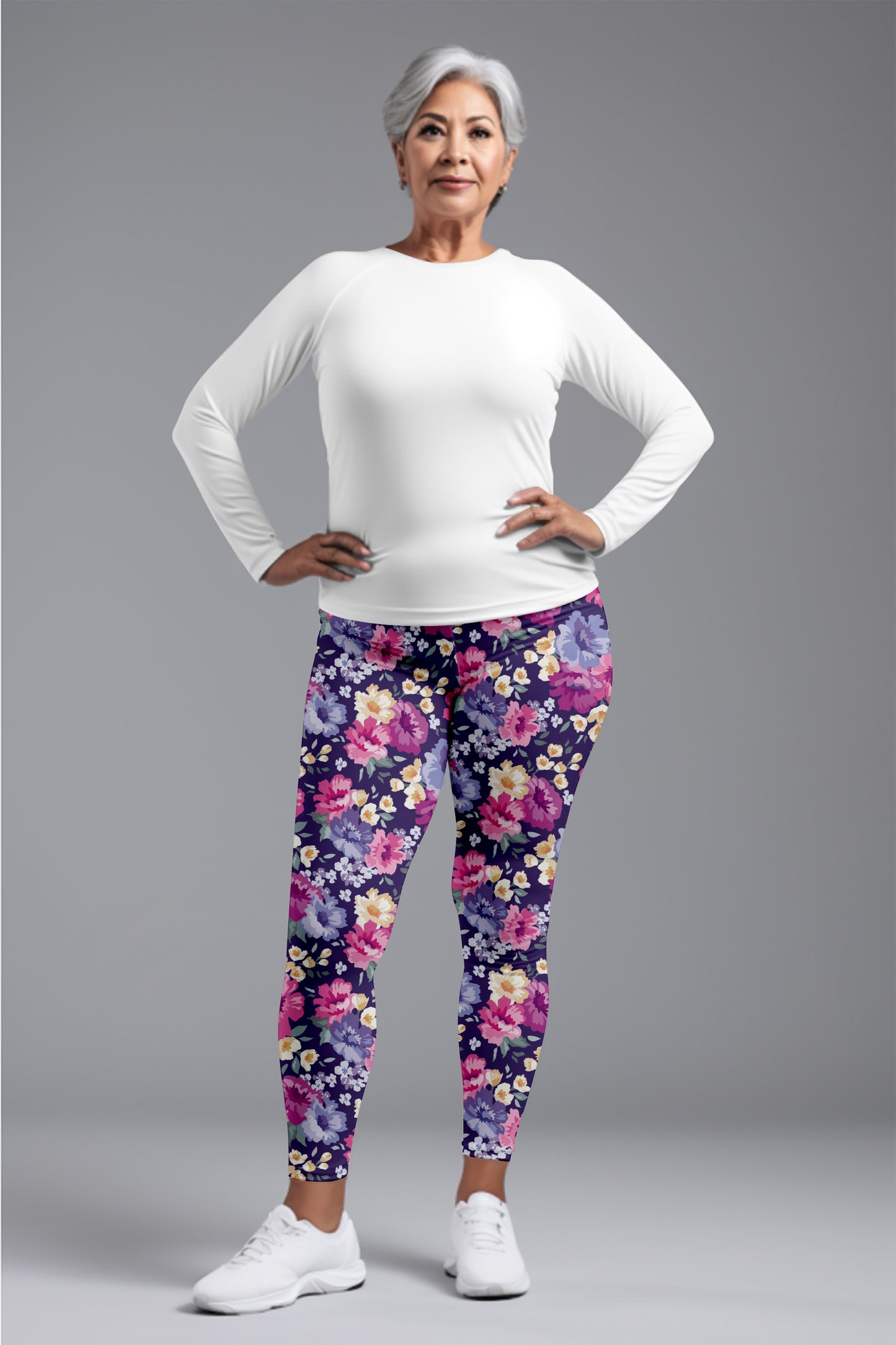 Blossom Bliss Leggings – Soft Floral Designs for Chic Look