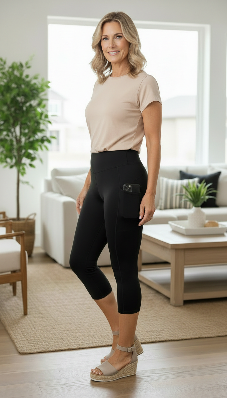 #color_Solid_Black_Capri_with_Pockets
